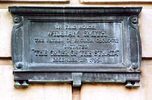 Bronze plaque attached to the wall of No. 29 Great Pulteney Street, the Bath residence in 1799 of Joseph Townsend. Photograph courtesy J.T. Greensmith.